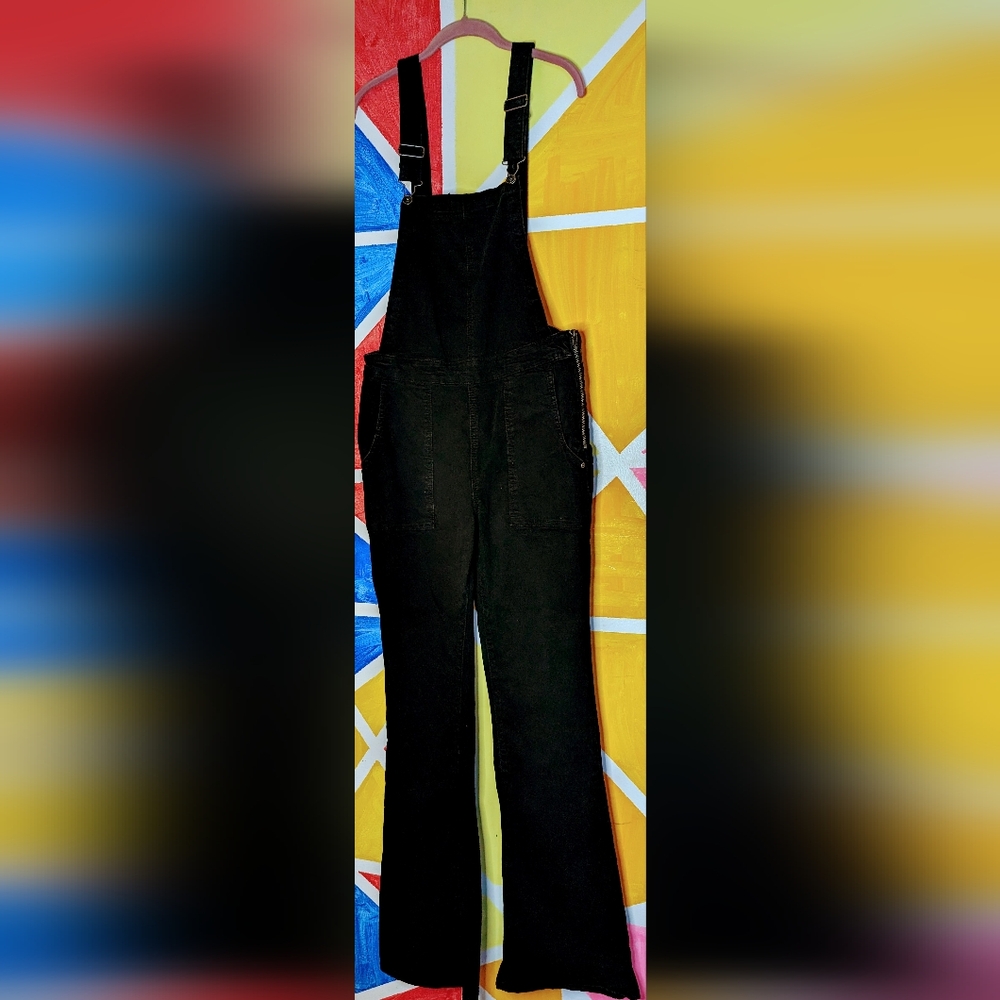 Black Denim Overalls